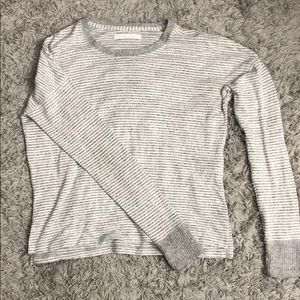 Grey and white a striped sweater